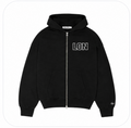 “LON” BLACK ZIP UP HOODIE